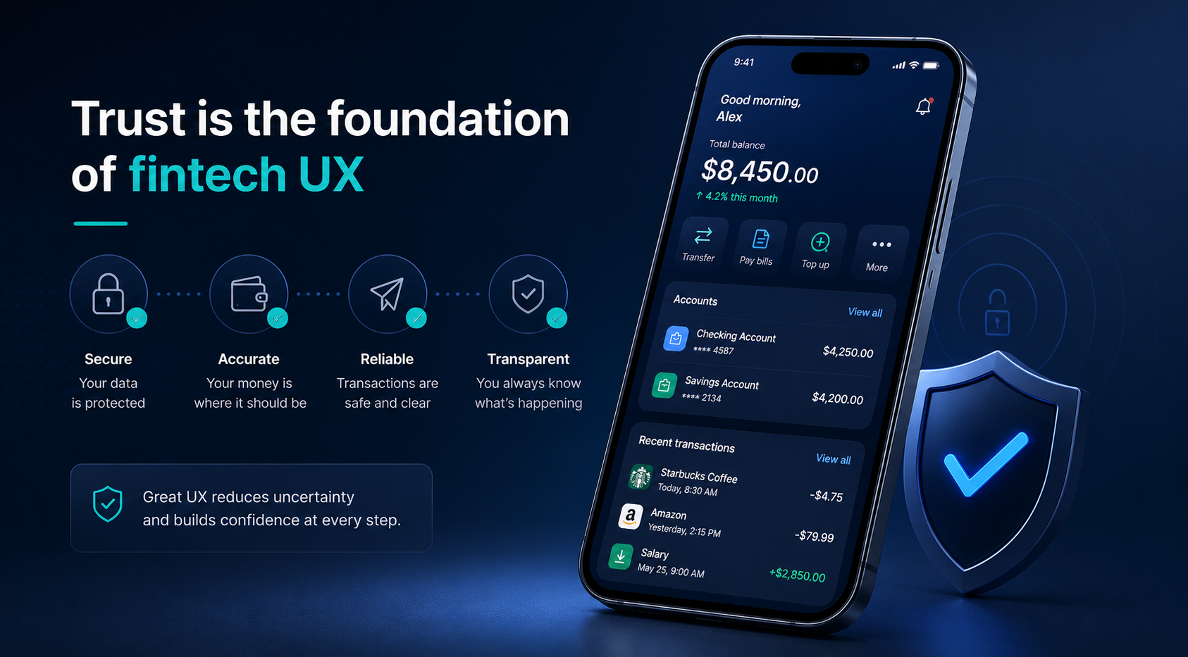 Minimal fintech concept illustrating trust between users and financial systems